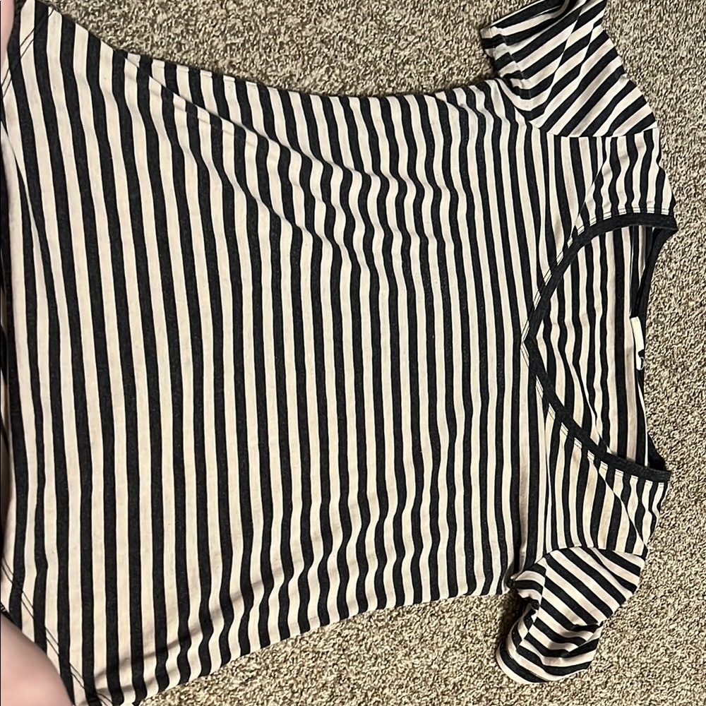Striped Black and White Women's Top